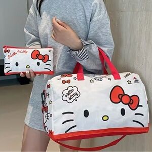 Hello Kitty White and Red Travel Bag Set